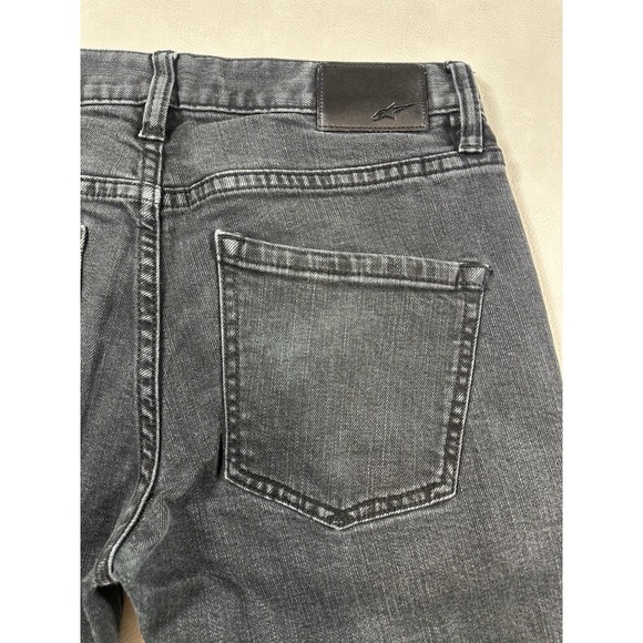 Alpinestars Mens Slim Fit Faded Black Denim Jeans Size 30 Moto Biker RN101452 - Picture 4 of 10